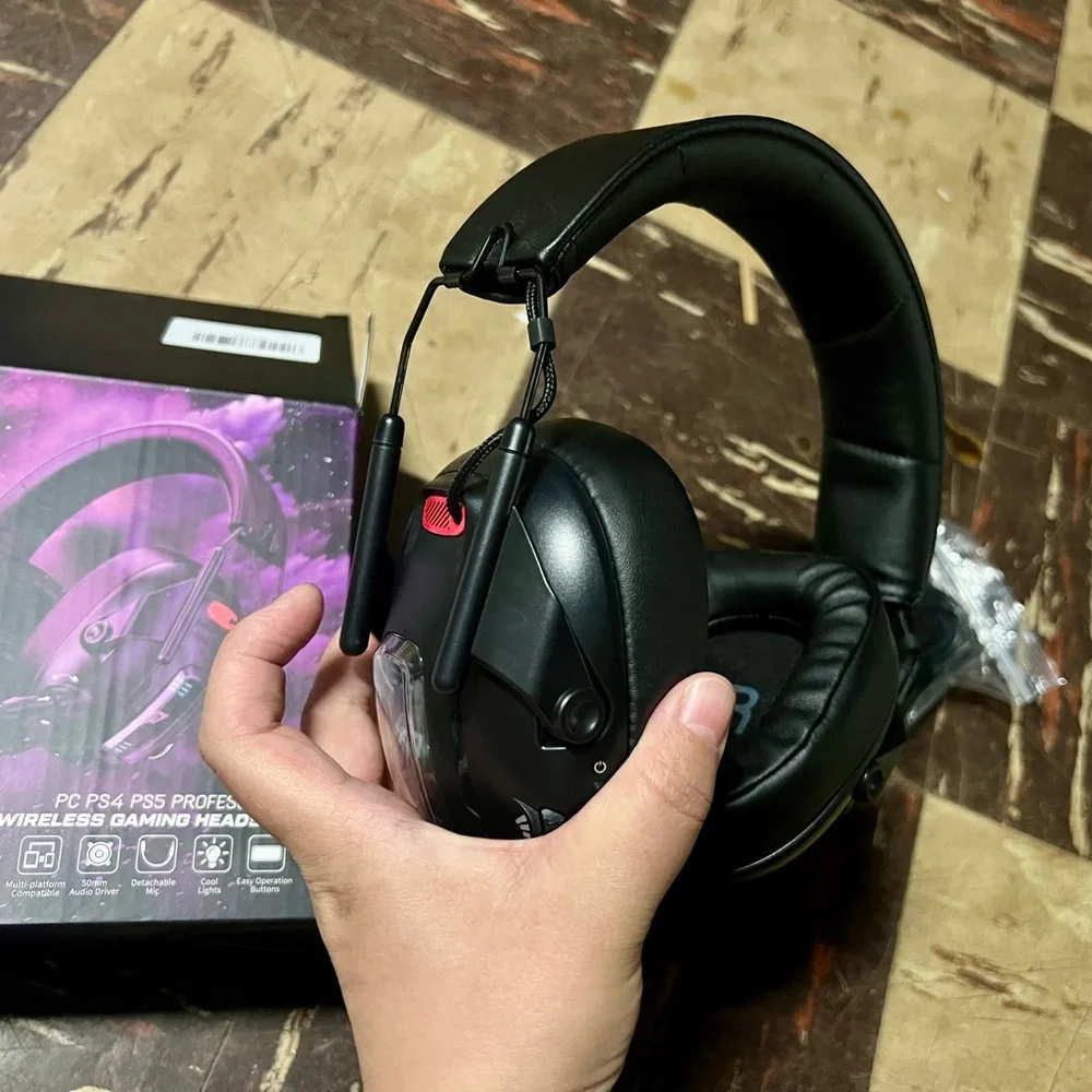 Black Gaming Headset with LED Lights